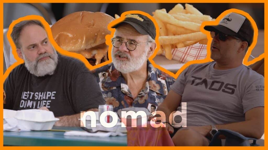 terry andy and ed eat sandwiches at nomad