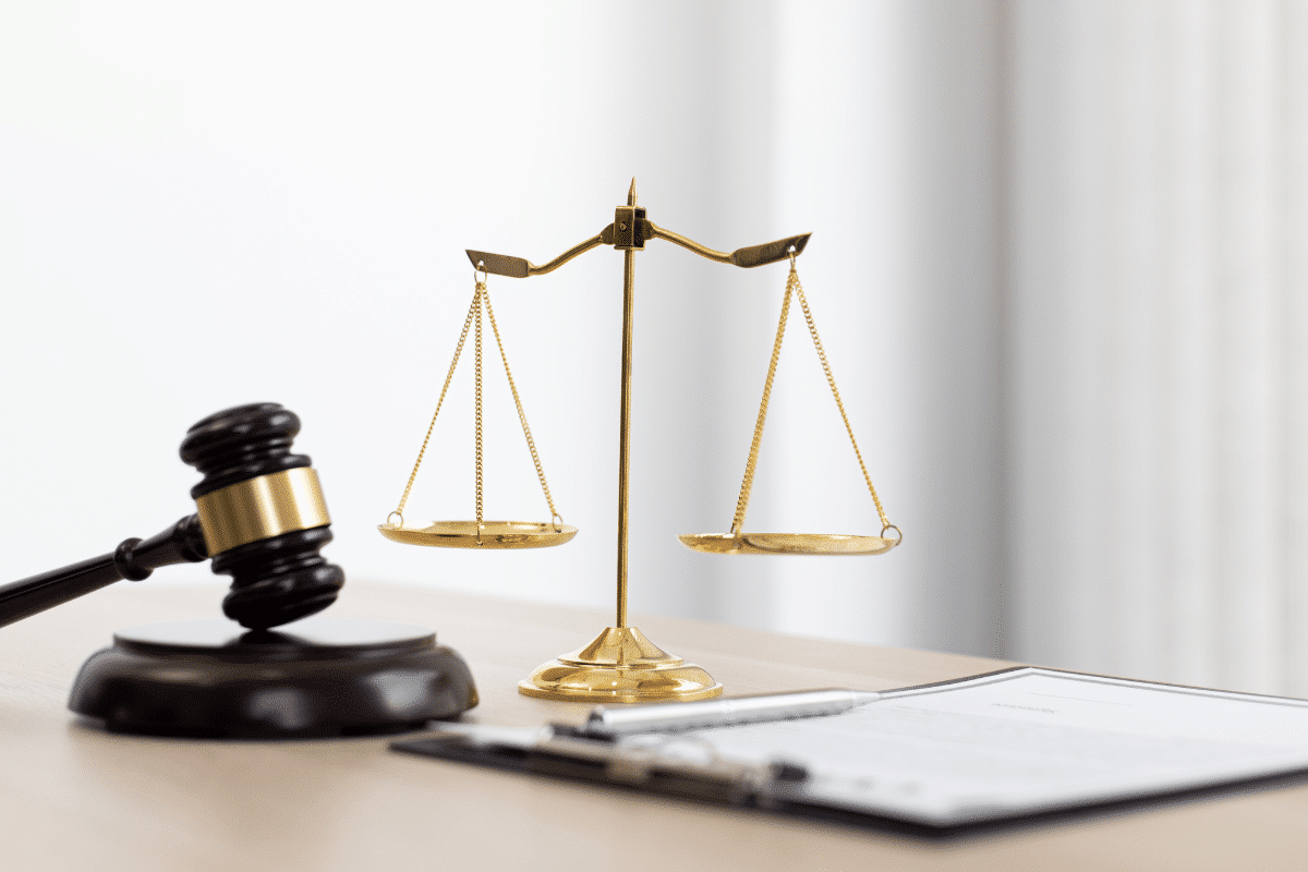 a justice scale and gavel