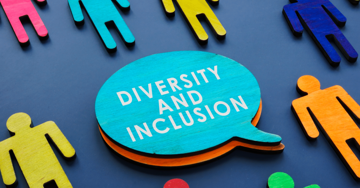 talk bubble that says diversity and inclusion