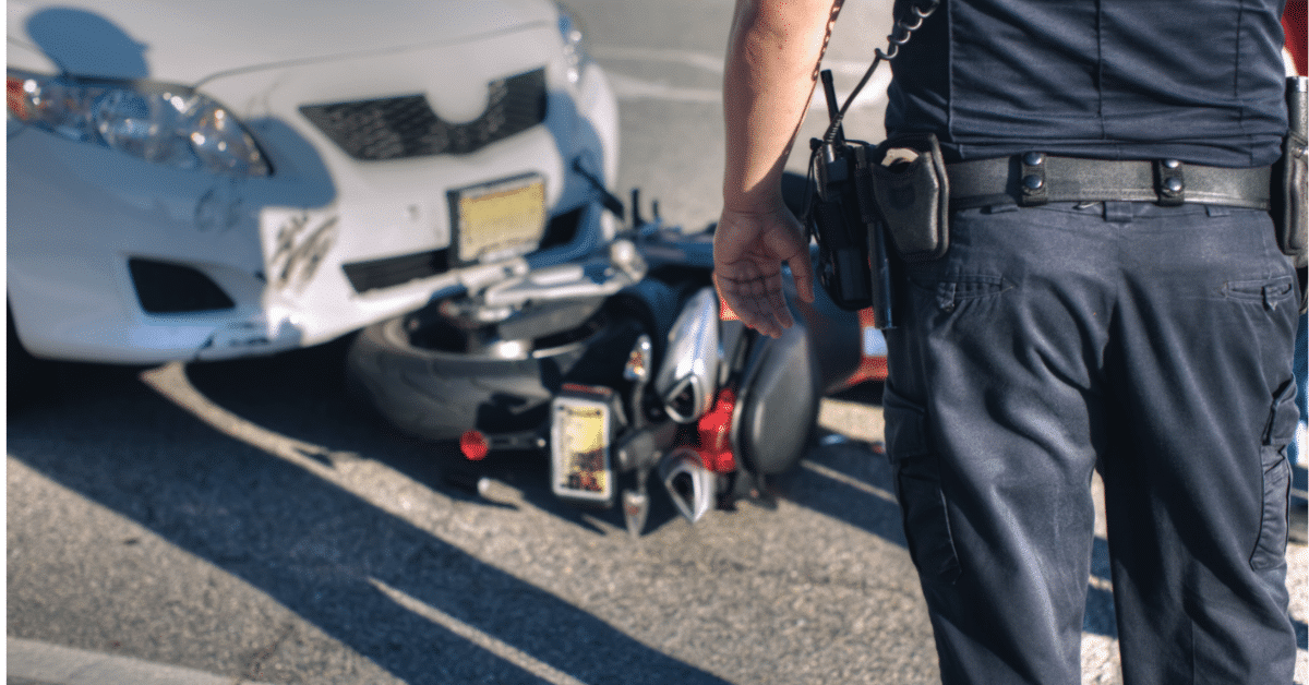 police officer on scene of motorcycle accident