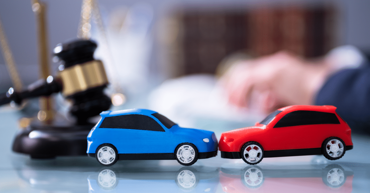 red and blue car figurine