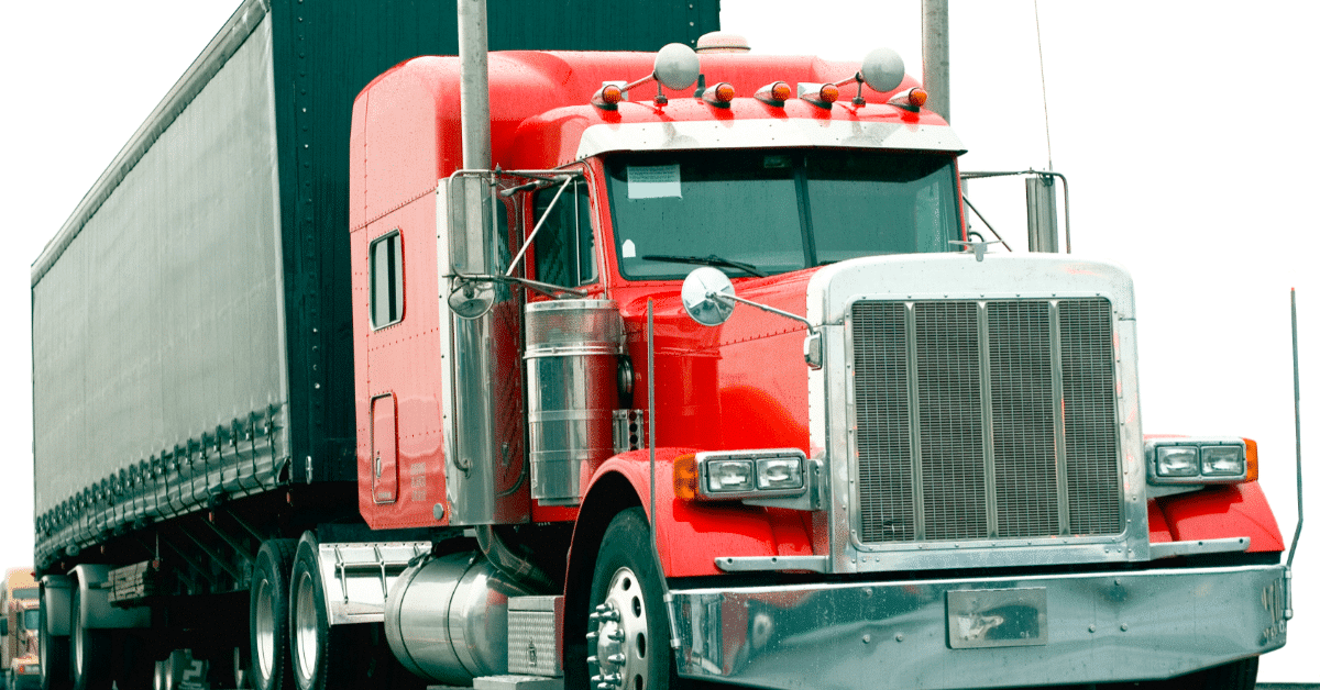 red 18 wheeler truck