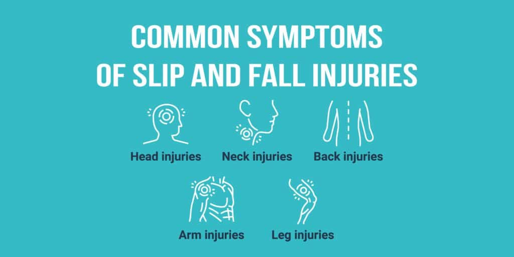 Common symptoms of slip and fall injuries