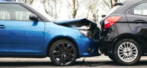 cars colliding in rear end accident