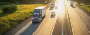 Semi-truck on the highway