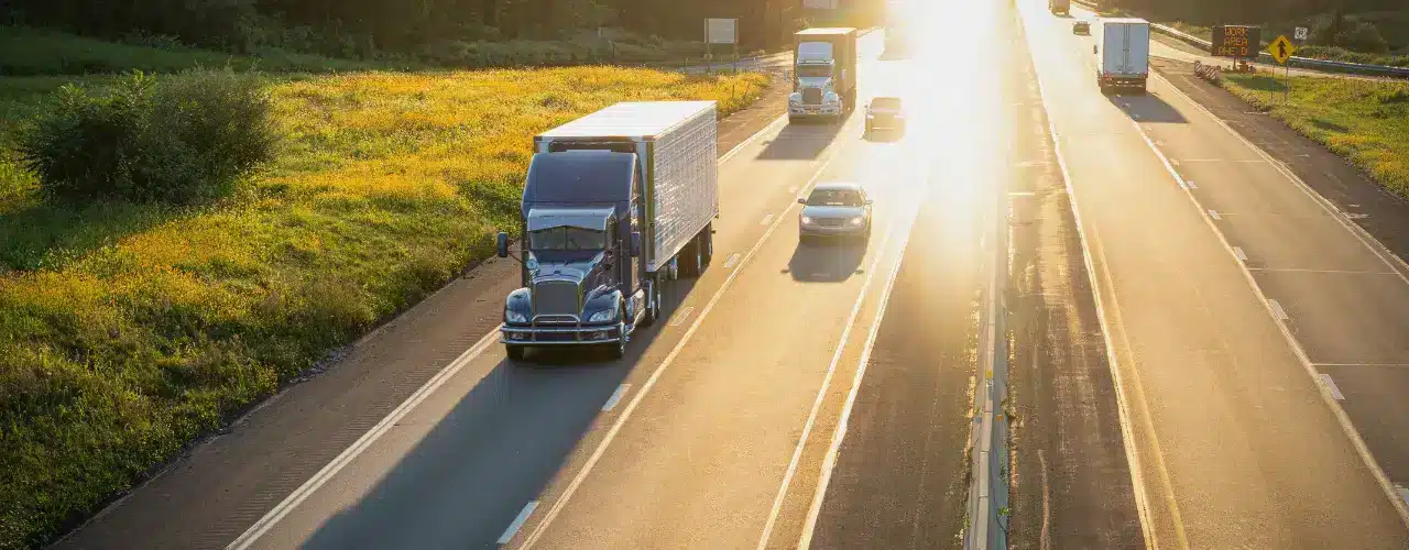Semi-truck on the highway